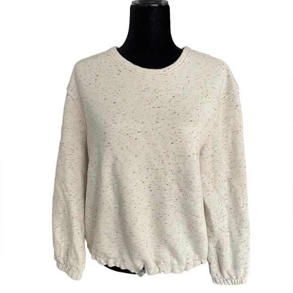 Roller Rabbit Tops - Roller Rabbit Cream Speckled Cropped Sweatshirt Woman’s Large Made in USA Cotton